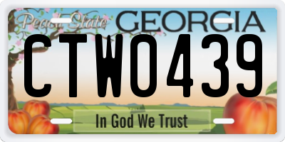 GA license plate CTW0439