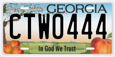 GA license plate CTW0444