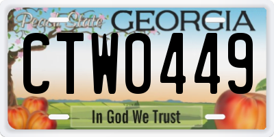 GA license plate CTW0449