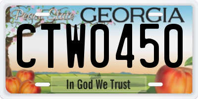GA license plate CTW0450