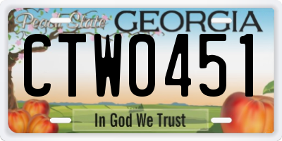 GA license plate CTW0451