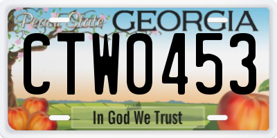 GA license plate CTW0453