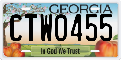 GA license plate CTW0455