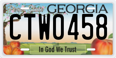 GA license plate CTW0458