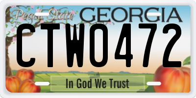 GA license plate CTW0472