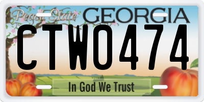 GA license plate CTW0474