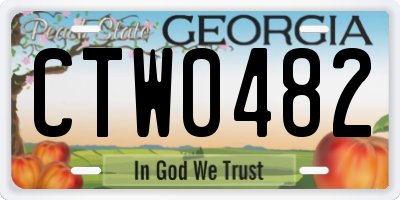 GA license plate CTW0482