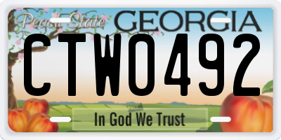 GA license plate CTW0492