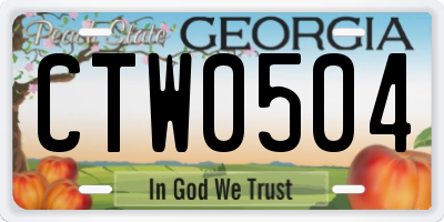 GA license plate CTW0504
