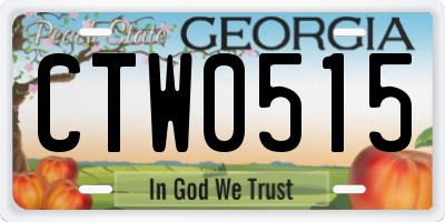GA license plate CTW0515