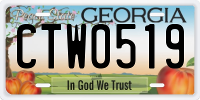 GA license plate CTW0519