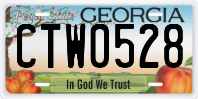 GA license plate CTW0528