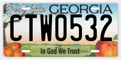 GA license plate CTW0532
