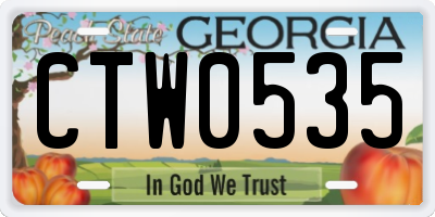 GA license plate CTW0535