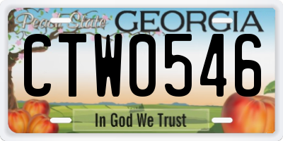 GA license plate CTW0546