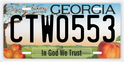 GA license plate CTW0553