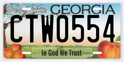 GA license plate CTW0554