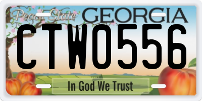 GA license plate CTW0556
