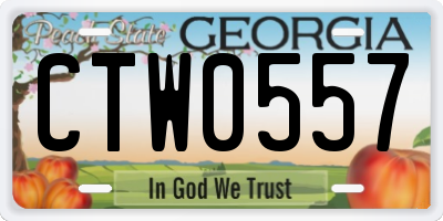 GA license plate CTW0557