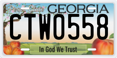 GA license plate CTW0558