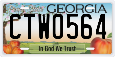 GA license plate CTW0564