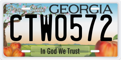 GA license plate CTW0572