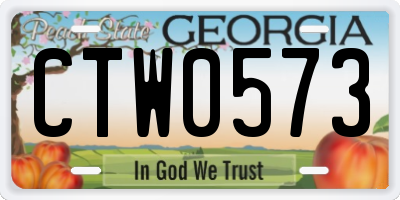 GA license plate CTW0573