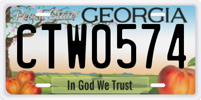 GA license plate CTW0574