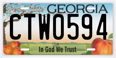 GA license plate CTW0594