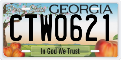 GA license plate CTW0621