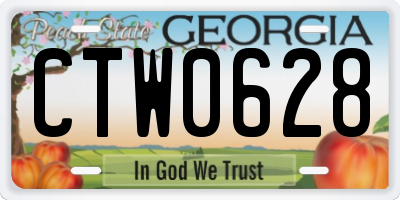 GA license plate CTW0628