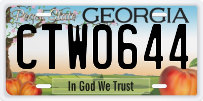 GA license plate CTW0644