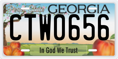 GA license plate CTW0656