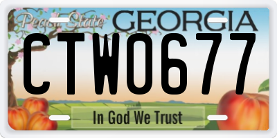GA license plate CTW0677