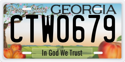 GA license plate CTW0679