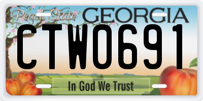 GA license plate CTW0691