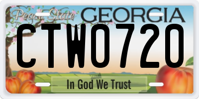 GA license plate CTW0720