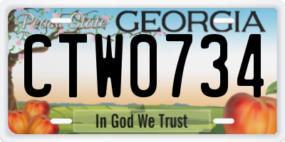GA license plate CTW0734