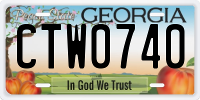 GA license plate CTW0740