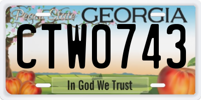 GA license plate CTW0743