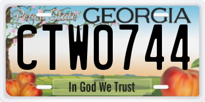 GA license plate CTW0744