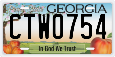 GA license plate CTW0754