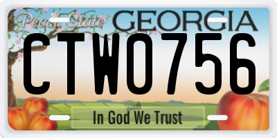 GA license plate CTW0756