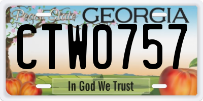 GA license plate CTW0757