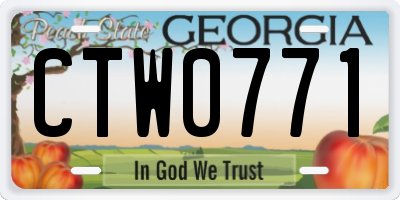 GA license plate CTW0771