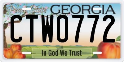 GA license plate CTW0772