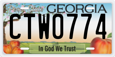 GA license plate CTW0774