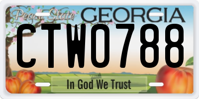 GA license plate CTW0788
