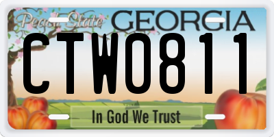 GA license plate CTW0811