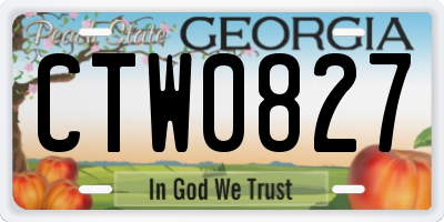 GA license plate CTW0827